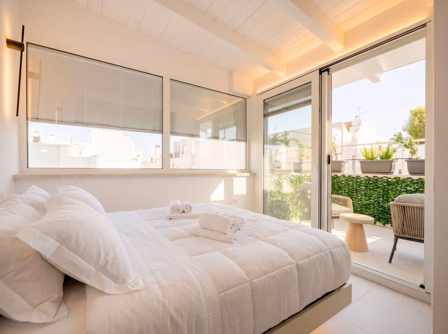 The refined bedroom of the dimora